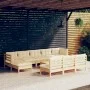 Gartenmöbel 11 Stück Kissen aus cremefarbenem Kiefernholz von vidaXL, Gartensets - Ref: Foro24-3097121, Preis: 869,18 €, Raba...