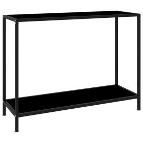 Mesa de consola negro vidrio templado 100x35x75 cm