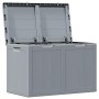 Caja de almacenaje para jardín 180 L PP aspecto madera gris