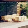 Garden furniture 11 pieces and cushions solid cream pine wood by vidaXL, Garden sets - Ref: Foro24-3097145, Price: 887,37 €, ...