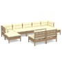 Muebles de jardín 9 pzas y cojines madera de pino marrón miel by vidaXL, Garden sets - Ref: Foro24-3097106, Price: 815,53 €, ...