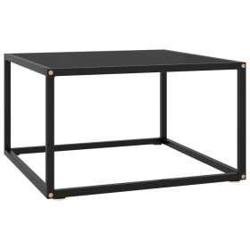 Mesa de centro negra con vidrio negro 60x60x35 cm Mesa de centro negra con vidrio negro 60x60x35 cm