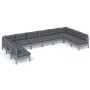 Gartenmöbel 10 Stück und graue Kissen aus massivem Kiefernholz von vidaXL, Gartensets - Ref: Foro24-3097189, Preis: 860,90 €,...