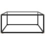 Mesa de centro negra con vidrio templado 80x80x35 cm