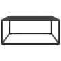 Mesa de centro negra con vidrio negro 80x80x35 cm