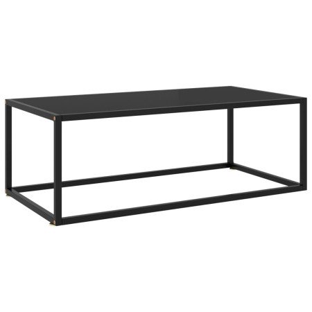 Mesa de centro negra con vidrio negro 100x50x35 cm en Mesas de centro | Comprar online en Foro24