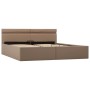 Cama canapé hidráulica LED cuero sintético capuchino 160x200 cm de vidaXL, Camas y somieres - Ref: Foro24-285562, Precio: 324...