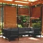 Muebles de jardín 6 pzas con cojines negro madera de pino de vidaXL, Conjuntos de jardín - Ref: Foro24-3097299, Precio: 557,0...
