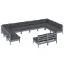 Garden furniture 12 pieces and cushions solid gray pine wood by vidaXL, Garden sets - Ref: Foro24-3097225, Price: 952,14 €, D...