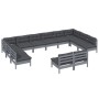 Gartenmöbel 12 Stück und Kissen aus massivem grauem Kiefernholz von vidaXL, Gartensets - Ref: Foro24-3097225, Preis: 964,67 €...