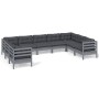 9-piece garden furniture set and gray pine wood cushions by vidaXL, Garden sets - Ref: Foro24-3097321, Price: 814,61 €, Disco...
