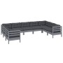 9-piece garden furniture set and gray pine wood cushions by vidaXL, Garden sets - Ref: Foro24-3097321, Price: 814,61 €, Disco...