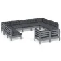 Garden furniture 11 pieces and gray cushions solid pine wood by vidaXL, Garden sets - Ref: Foro24-3097261, Price: 942,07 €, D...