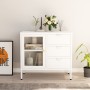 Sideboard aus Stahl und weißem Hartglas, 75 x 35 x 70 cm von vidaXL, Sideboards - Ref: Foro24-336074, Preis: 148,16 €, Rabatt: %
