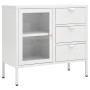 Sideboard aus Stahl und weißem Hartglas, 75 x 35 x 70 cm von vidaXL, Sideboards - Ref: Foro24-336074, Preis: 148,16 €, Rabatt: %