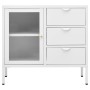 Sideboard aus Stahl und weißem Hartglas, 75 x 35 x 70 cm von vidaXL, Sideboards - Ref: Foro24-336074, Preis: 148,16 €, Rabatt: %