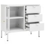 Sideboard aus Stahl und weißem Hartglas, 75 x 35 x 70 cm von vidaXL, Sideboards - Ref: Foro24-336074, Preis: 148,16 €, Rabatt: %