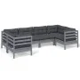 6-piece garden furniture set with gray pine wood cushions by vidaXL, Garden sets - Ref: Foro24-3097297, Price: 526,65 €, Disc...