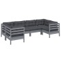 Gartenmöbel-Set 6-teilig und Kissen aus grauem Kiefernholz von vidaXL, Gartensets - Ref: Foro24-3097297, Preis: 526,17 €, Rab...