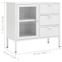 Sideboard aus Stahl und weißem Hartglas, 75 x 35 x 70 cm von vidaXL, Sideboards - Ref: Foro24-336074, Preis: 148,16 €, Rabatt: %