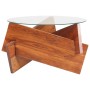 Mesa de centro de madera maciza de acacia 66 cm
