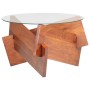 Mesa de centro de madera maciza de acacia 66 cm