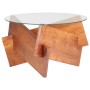 Mesa de centro de madera maciza de acacia 66 cm