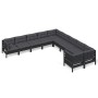 Garden furniture 10 pieces with black pine wood cushions by vidaXL, Garden sets - Ref: Foro24-3097011, Price: 981,79 €, Disco...