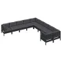 Garden furniture 10 pieces with black pine wood cushions by vidaXL, Garden sets - Ref: Foro24-3097011, Price: 954,56 €, Disco...