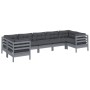 7-teiliges Gartenmöbel-Set und Kissen Zirbenholz grau von vidaXL, Gartensets - Ref: Foro24-3097309, Preis: 595,80 €, Rabatt: %