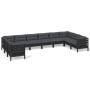 10 Stück Gartenmöbel mit Kissen aus schwarzem Kiefernholz von vidaXL, Gartensets - Ref: Foro24-3097335, Preis: 981,79 €, Raba...