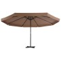 Garden umbrella with portable taupe base by vidaXL, Umbrellas - Ref: Foro24-276324, Price: 314,26 €, Discount: %