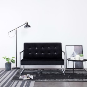 2-seater sofa with chrome armrests and black velvet by vidaXL, Sofas - Ref: Foro24-282163, Price: 184,34 €, Discount: %