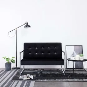2-seater sofa with chrome armrests and black velvet by vidaXL, Sofas - Ref: Foro24-282163, Price: 182,37 €, Discount: %