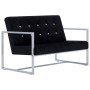 2-seater sofa with chrome armrests and black velvet by vidaXL, Sofas - Ref: Foro24-282163, Price: 184,34 €, Discount: %