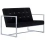 2-seater sofa with chrome armrests and black velvet by vidaXL, Sofas - Ref: Foro24-282163, Price: 182,37 €, Discount: %