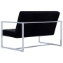2-seater sofa with chrome armrests and black velvet by vidaXL, Sofas - Ref: Foro24-282163, Price: 184,34 €, Discount: %