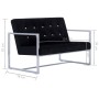 2-seater sofa with chrome armrests and black velvet by vidaXL, Sofas - Ref: Foro24-282163, Price: 184,34 €, Discount: %