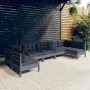 Garden furniture 7 pieces and gray cushions solid pine wood by vidaXL, Garden sets - Ref: Foro24-3097165, Price: 575,95 €, Di...