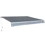 Manually operated folding awning 400 cm blue and white by vidaXL, Awnings - Ref: Foro24-275570, Price: 507,20 €, Discount: %