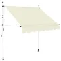 Manually operated retractable awning 200 cm cream by vidaXL, Awnings - Ref: Foro24-143694, Price: 73,23 €, Discount: %