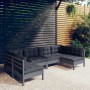 Gartenmöbel 6-teilig und Kissen aus massivem grauem Kiefernholz von vidaXL, Gartensets - Ref: Foro24-3097153, Preis: 507,10 €...