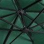 Sombrilla voladiza luces LED y poste aluminio verde 400x300 cm de vidaXL, Sombrillas - Ref: Foro24-47005, Precio: 297,43 €, D...