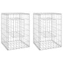 Cestas postes de gaviones 2 unidades hierro 40x40x60 cm