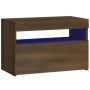 Bedside table with brown oak LED lights 60x35x40 cm by vidaXL, Nightstands - Ref: Foro24-3152830, Price: 43,94 €, Discount: %