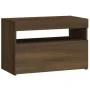 Bedside table with brown oak LED lights 60x35x40 cm by vidaXL, Nightstands - Ref: Foro24-3152830, Price: 43,35 €, Discount: %