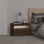 Bedside table with brown oak LED lights 60x35x40 cm by vidaXL, Nightstands - Ref: Foro24-3152830, Price: 43,94 €, Discount: %