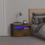 Nachttisch mit LED-Leuchten Räuchereiche Farbe 60x35x40 cm von vidaXL, Nachttische - Ref: Foro24-3152826, Preis: 47,63 €, Rab...