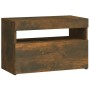 Mesita de noche con luces LED color roble ahumado 60x35x40 cm de vidaXL, Mesitas de noche - Ref: Foro24-3152826, Precio: 47,5...