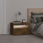Mesita de noche con luces LED color roble ahumado 60x35x40 cm de vidaXL, Mesitas de noche - Ref: Foro24-3152826, Precio: 47,5...